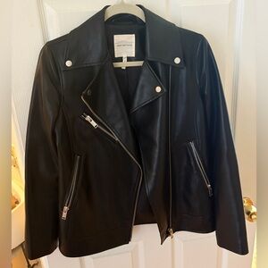 Avec Les Filles Black Leather Moto Jacket